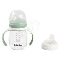 Láhev Bidon na učení pití 2in1 Training Bottle Beaba Sage Green 210 ml zelená od 4 měsíců