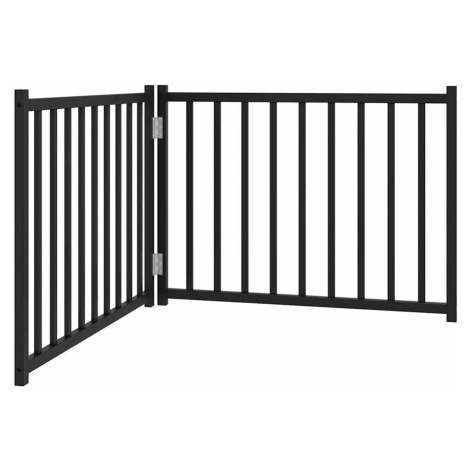 vidaXL Zábrana pro psy skládací 2 panely černá 160 cm masivní jedle