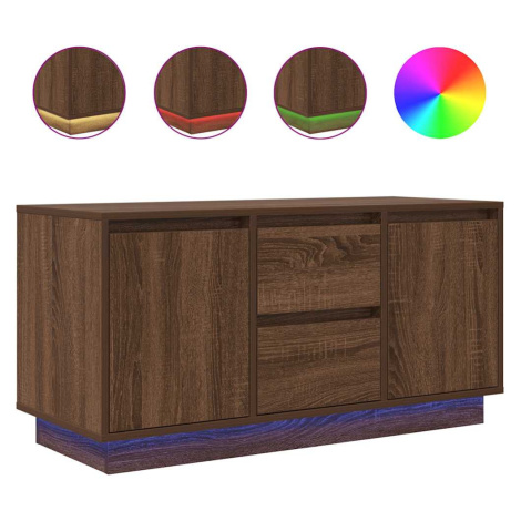 vidaXL TV skříňka s LED osvětlením Dub hnědý 100x41x50 cm