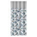 Závěs s potiskem zajímavých modrých květů a světle šedým lemem Výška: 160 cm | Délka: 250 cm