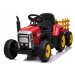 Mamido Elektrický traktor s vlečkou T2 červený
