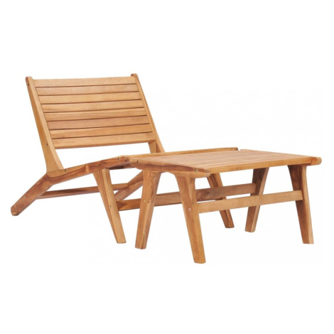 Zahradní židle s podnožkou teakové dřevo Dekorhome,Zahradní židle s podnožkou teakové dřevo Deko vidaXL