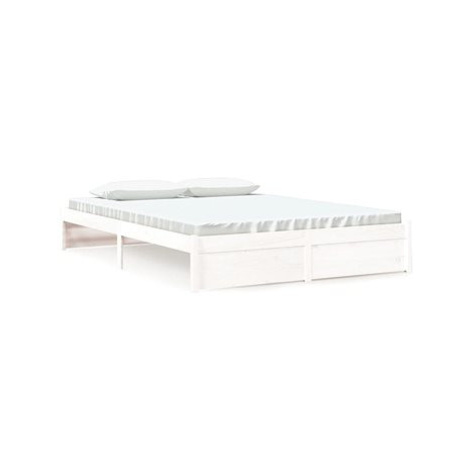 Rám postele bílý masivní dřevo 160 × 200 cm, 814960 SHUMEE