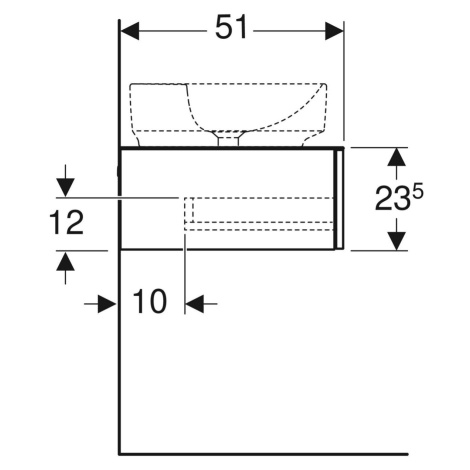 Geberit VariForm - Umyvadlová skříňka, 1350x510x235 mm, 2 zásuvky a zápachová uzávěrka, lávová 5