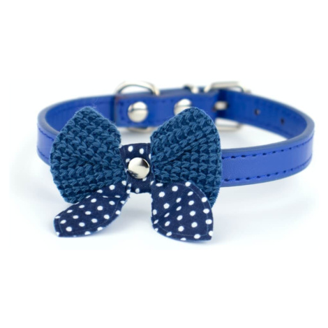 Vsepropejska Fashion obojek s motýlkem | 18 - 36 cm Barva: Tmavě-modrá, Obvod krku: 27 - 36 cm