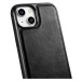 iCarer kožené pouzdro na iPhone 14 PLUS 6.7" Oil wax real leather back cover Black