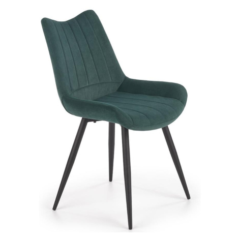 Židle K388 látka velvet/kov tmavě zelená BAUMAX