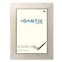 DANTIK rámeček 21 × 29,7, RETRO bílý sklo čiré