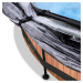 Bazén s krytem a filtrací Wood pool Exit Toys kruhový ocelová konstrukce 244*76 cm hnědý od 6 le