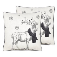BELIANI, Sada 2 dekorativních polštářů s vánočním motivem 45 x 45 cm černobílá SVEN, 298418