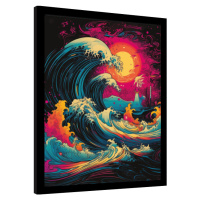 Obraz na zeď - Wave Collection - Neon Whirlpool, 34.3 × 44.5 cm