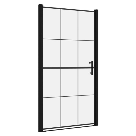 vidaXL Sprchové dveře tvrzené sklo 100 x 178 cm černé