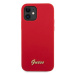 Guess GUHCP12SLSLMGRE hard silikonové pouzdro iPhone 12 Mini 5.4" red kovové logo Script