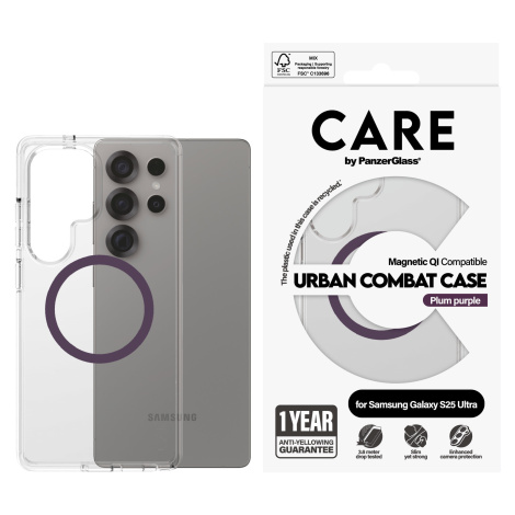 PanzerGlass CARE kryt Samsung Galaxy S25 Ultra Urban Combat čirý/fialový QI (Plum Purple)