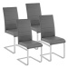 4x Jídelní židle, umělá kůže, šedé
