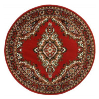 Alfa Carpets  Kusový koberec TEHERAN T-102 red kruh - 160x160 (průměr) kruh cm