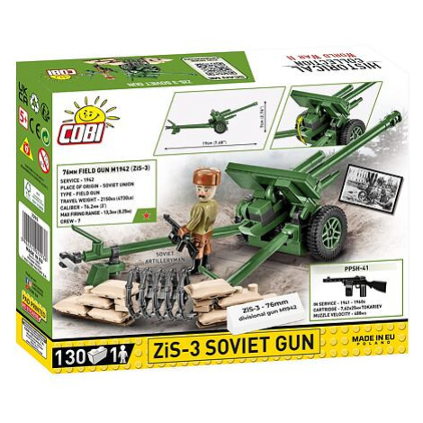 Cobi II WW Kanón ZiS 3 Soviet gun, 1:35, 130 k, 1 f