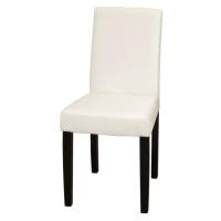 Jídelní židle TAIBAI, bílá/hnědé nohy