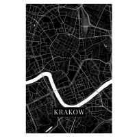 Mapa Krakov black, (26.7 x 40 cm)