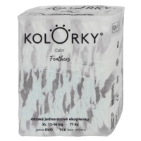 KOLORKY DAY Jednorázové EKO plenky peří XL (12-16 kg) 17 kusů