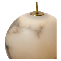 Carpyen Závěsné svítidlo Neil LED, alabastr, zlatá barva, Ø 21 cm