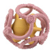 NATTOU - Kousátko silikonový míč 2v1 bez BPA 10 cm žluto-růžový