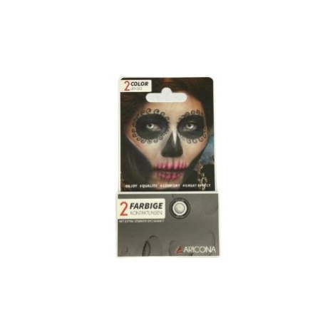 Kontaktní čočky - Bílé s černým proužkem - Halloween