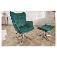 LuxD Designová otočná židle Joe - zelený samet