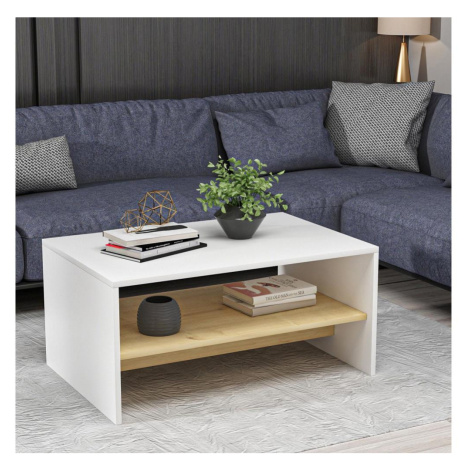 Konferenční stolek APOLLON 90x45 cm béžová/bílá 475OLV1308