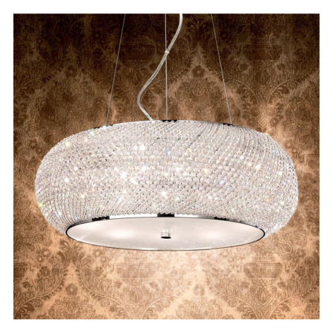 Ideal Lux - Křišťálový lustr na lanku PASHA 6xE14/40W/230V pr. 40cm lesklý chrom 082158