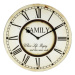 Nástěnné hodiny Family 60 cm, vintage, MDF