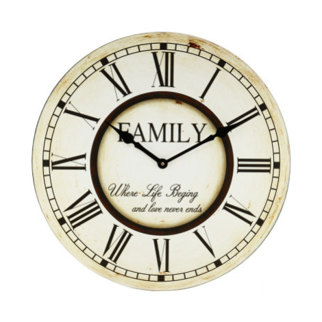 Nástěnné hodiny Family 60 cm, vintage, MDF Asko