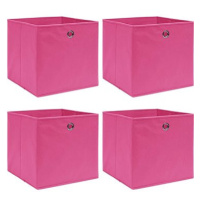 Úložné boxy 4 ks růžové 32 x 32 x 32 cm textil
