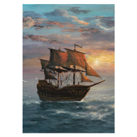 Ilustrace under sail, Pobytov, 30 × 40 cm