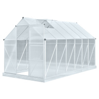 Skleník se základnou EmaHome SH-7 / 7 m2 / 190 x 371 x 207 cm / stříbrná Varianta: ivi1