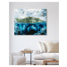 Malování podle čísel - OBROVSKÁ ŽELVA V OCEÁNU Rozměr: 40x50 cm, Rámování: vypnuté plátno na rám
