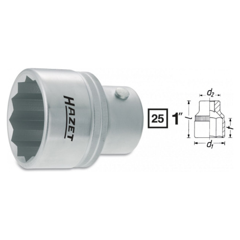 Vnitřní nástrčný klíč 1&quot; dvanáctihranný 70mm HAZET 1100Z-70 - HA002603