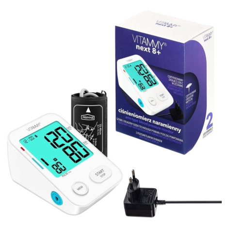 Vitammy Next 8+ Ramenní tlakoměr s měřením při nafukování manžety a AC adaptérem