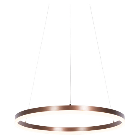 Designové závěsné svítidlo bronzové 60 cm včetně LED 3-stupňově stmívatelné - Anello QAZQA