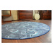 Dywany Lusczow Kulatý koberec DROPS Bubbles šedo-modrý