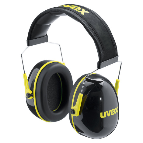 Uvex Mušlové chrániče sluchu K2, s obloukem, SNR 32 dB, černá/žlutá
