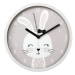 HAMA Lovely Bunny, dětské nástěnné hodiny, průměr 25 cm, tichý chod