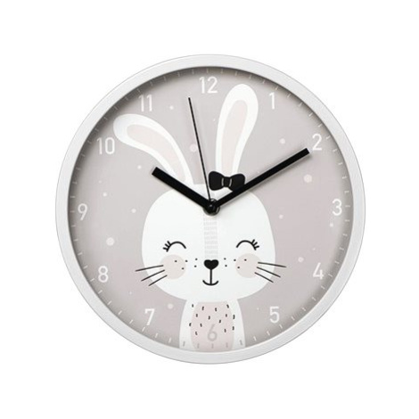 HAMA Lovely Bunny, dětské nástěnné hodiny, průměr 25 cm, tichý chod