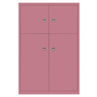 BISLEY LateralFile™ Lodge, se 4 uzamykatelnými boxy, výška 2 x 375 mm, 2 x 755 mm, růžová