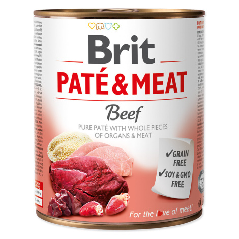 Výhodné balení Brit Paté & Meat Adult 12 x 800 g - hovězí
