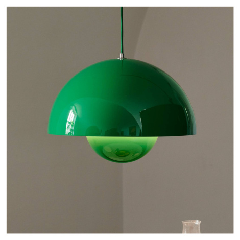 &Tradition &Tradiční závěsné světlo Flowerpot VP7, Ø 37 cm, signální zelená