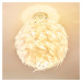 Lindby Corin - bílé stropní světlo v trendy vzhledu