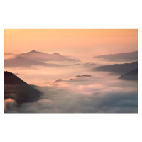 Fotografie foggy morning in the mountains, fproject - Przemyslaw, 40 × 26.7 cm