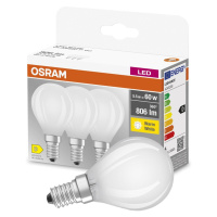 3PAK LED žárovka LED E14 P45 5,5W = 60W 806lm 2700K Teplá 300° Filament OSRAM BASE