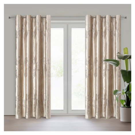 ArtFir Závěs IDALIA K | béžová/zlatá 140 x 250 cm